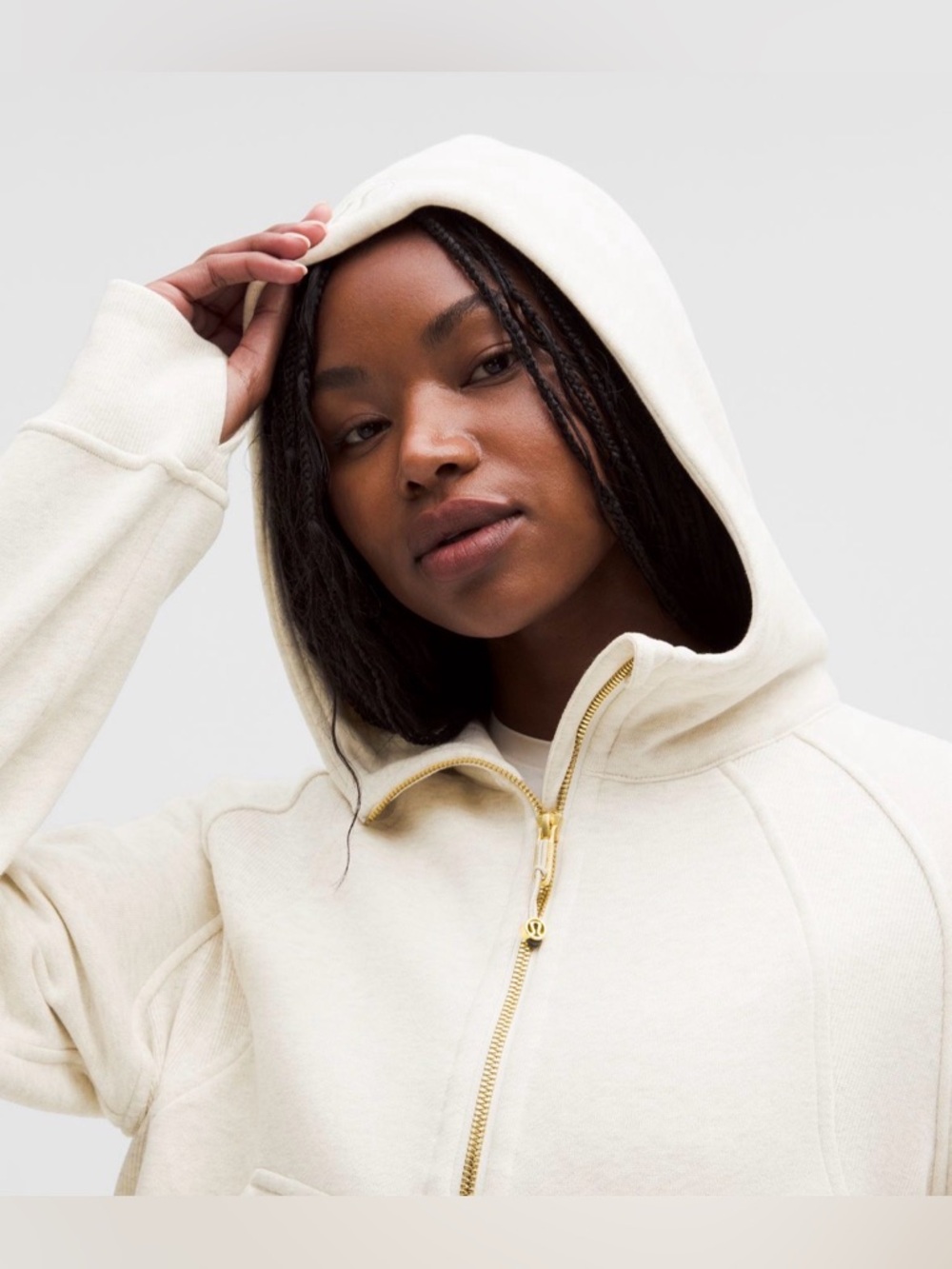 Lululemon NWT XL/XXL Scuba Oversized Half-Zip Hoodie
Heathered Bone / Gold